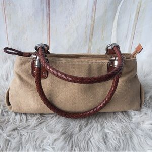 FOSSIL Shoulder Bag Purse with Woven Leather Straps